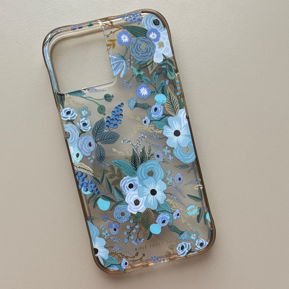 Rifle Paper Co. Blue and Gold Floral Phone Case - iPhone 13